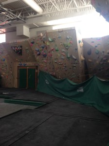 The gym climbing walls